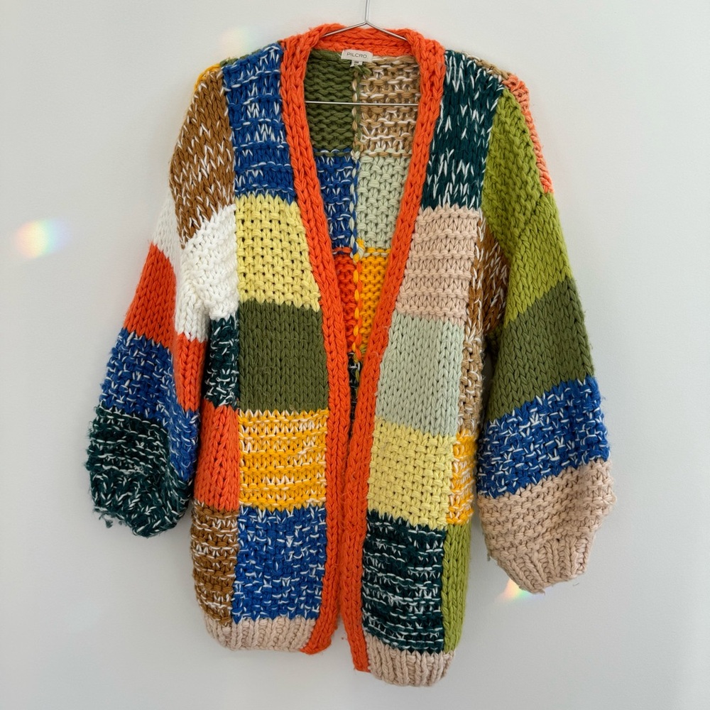 Pilcro Multicolor Patchwork Sweater